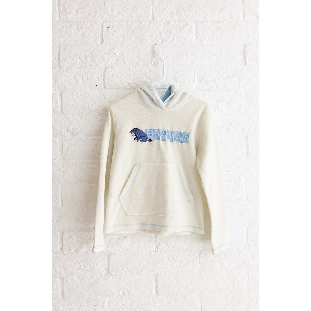 Vintage Winnie the Pooh Eeyore White Fleece Hoodie Size Women’s Small